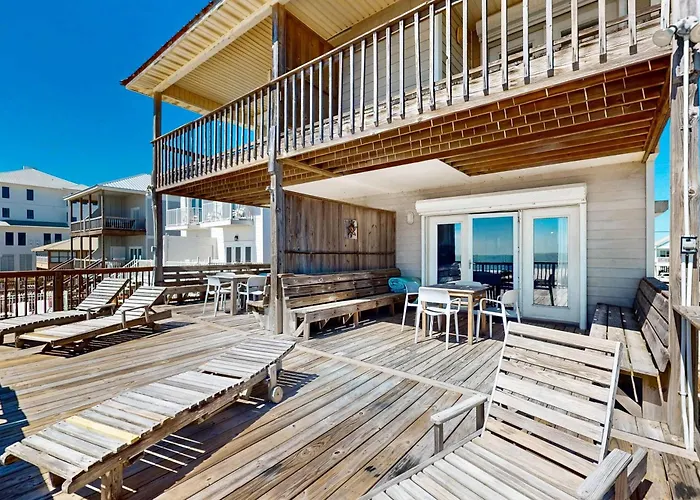 Two Homes In One - Beachfront Gulf-View Decks Central Ac & Washer Dryers