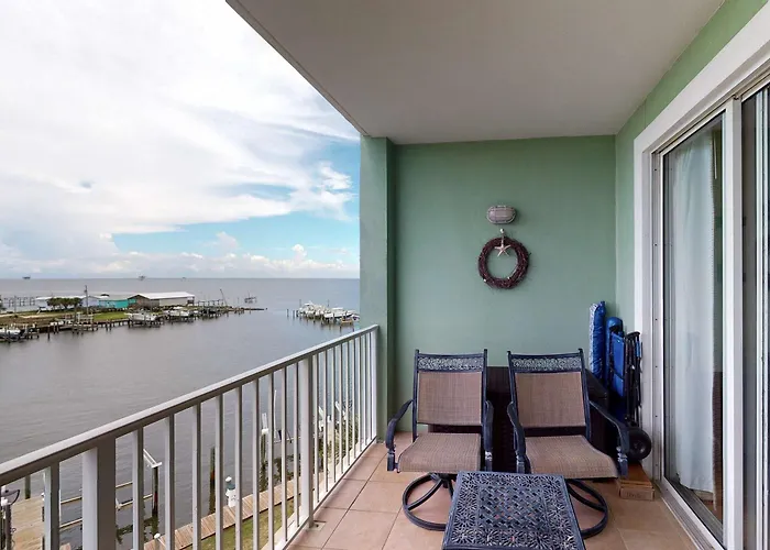 Waterfront Condo With Bay Views Pool Hot Tub Boat Ramp & Private Balcony